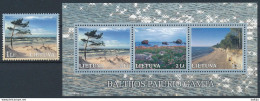 Mi 766 & Block 23 ** MNH / Nature Of The Baltic Sea Coast / Palanga, Lahemaa, Gulf Of Riga, Joint Issue - Lituanie