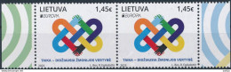 2x Mi 1395 MNH ** Pair / CEPT Europa - Peace - Lituanie