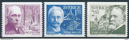 Sweden, Mi 1093-1095 ** MNH / Jules Bordet, Johannes Stark, Carl Spitteler - Prix Nobel