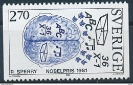 Sweden, Mi 1314 ** MNH / Roger Sperry, Brain, Proof Of The Different Functions Of Both Hemispheres - Premio Nobel