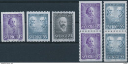 Sweden, Mi 697-699 ** MNH / Paul Heyse, Johannes Diderik Van Der Waals, Otto Wallach, Albrecht Kossel - Nobelpreisträger