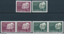 Sweden, Mi 626-627 ** MNH / Élie Metchnikoff, Paul Ehrlich, Ernest Rutherford, Gabriel Lippmann, Rudolf Eucken - Nobel Prize Laureates