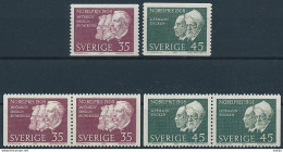 Sweden, Mi 626-627 ** MNH / Élie Metchnikoff, Paul Ehrlich, Ernest Rutherford, Gabriel Lippmann, Rudolf Eucken - Nobel Prize Laureates