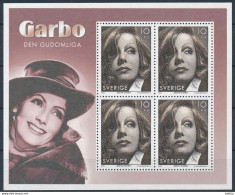 Mi Block 20 ** MNH, Sheetlet, Kleinbogen / Movie Actress Greta Garbo 100th Birthday, Joint Issue - Blokken & Velletjes