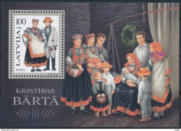 Latvia, Mi Block 7 ** MNH / Traditional Costumes, Birth, Children - Costumi