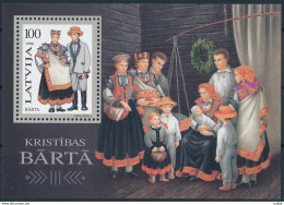 Mi Block 7 ** MNH / Traditional Costumes, Birth, Children - Lettonie