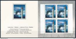Latvia, Mi 621 ** MNH, Markenheft, Booklet / Miķeļbāka Lighthouse / Philatelic Exhibition LEIPZIG 2004 - Faros