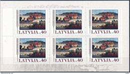 Latvia, Mi 539 ** MNH, Markenheft, Booklet / Painting, Vilhelms Purvītis / Berliner Briefmarkentagen 2001 - Impressionismus