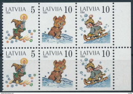 Mi 386-388, ** MNH / Margarita Stāraste 80th Birthday, Booklet Pane / Fairy Tale, Teddy Bear, Children - Lettland