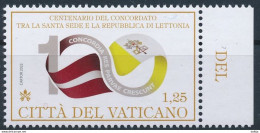 Vatican, Mi 2063 MNH ** / 100 Years Concordat Between Holy See And Latvia / Flag, Joint Issue - Briefmarken