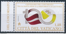 Vatican, Mi 2063 MNH ** / 100 Years Concordat Between Holy See And Latvia / Flag, Joint Issue - Francobolli