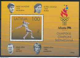 Latvia, Mi Block 9 ** MNH / Summer Olympics Atlanta 1996 / Javelin - Estate 1996: Atlanta