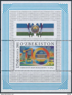 Mi Block 28 ** MNH / Independence 10th Anniversary / Flag, Coat Of Arms - Ouzbékistan