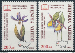 Ukraine, Mi 113-114 ** MNH / Plant, Flower, Orchid, Erythronium Dens-canis, Cypripedium Calceolus - Orchids