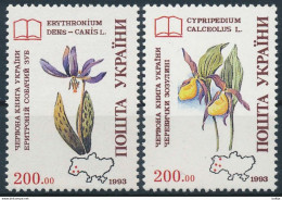 Ukraine, Mi 113-114 ** MNH / Plant, Flower, Orchid, Erythronium Dens-canis, Cypripedium Calceolus - Orchideen