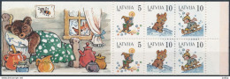 Mi 386-88, MH 2 ** MNH / Margarita Stāraste 80th Birthday, Booklet / Fairy Tale, Teddy Bear, Children - Latvia