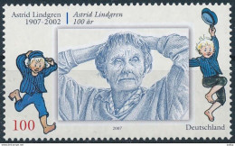 Mi 2629 ** MNH / Writer Astrid Lindgren 100th Birthday, Woman, Joint Issue - Ungebraucht