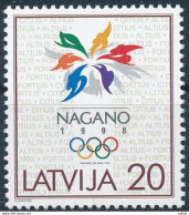 Mi 474 ** MNH / Winter Olympics Nagano 1998 / Logo - Lettonie