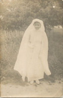 Social History Souvenir Photo Postcard France Girl Dress First Communion 1924 - Photographs