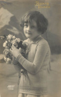 Social History Souvenir Photo Postcard Bonne Anne Flower Girl - Photographie
