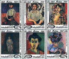 95658 MNH MALDIVAS 1994 40 ANIVERSARIO DE LA MUERTE DE HENRI MATISSE - Maldives (1965-...)