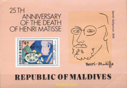 340501 MNH MALDIVAS 1979 250 ANIVERSARIO DE LA MUERTE DE HENRI MATISSE - Maldiven (1965-...)