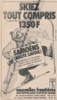 Ancienne Publicité (1982) : Tourisme, Skiez Tout Compris à Samoens (Haute-Savoie), Nouvelles Frontières, Paris, Rennes - Advertising