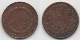 + ITALIE  +  5 CENTESIMO 1826 + - Italian Piedmont-Sardinia-Savoie