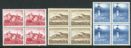 NORWAY 1977 Definitive: Buildings Blocks Of 4 MNH / **.  Michel 739-41 - Neufs