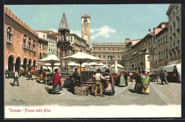 Artista-Cartolina Verona, Piazza Delle Erbe  - Verona