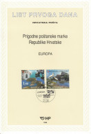 CROATIA First Day Panes 498-499 - Environment & Climate Protection