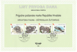 CROATIA First Day Panes 500-503 - Serpientes