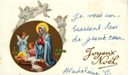 Petite Carte Mignonette     Joyeux Noël  Crèche, Ange - Sonstige & Ohne Zuordnung