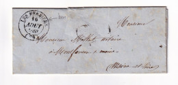Lettre 1858 Avec Correspondance Comptoir Rural Les Herbiers Vendée Montfaucon-sur-Moine Maine Et Loire Montigné - 1849-1876: Periodo Clásico