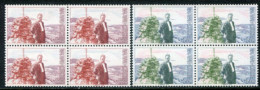 NORWAY 1976 Duun Birth Centenary Blocks Of 4 MNH / **.  Michel 730-31 - Ongebruikt