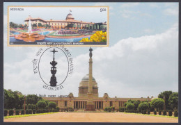 Inde India 2011 Maximum Max Card Rashtrapati Bhavan, Presidential Palace, British Architecture - Storia Postale