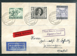 ALLEMAGNE - 24.2.44 - Lettre Par Avion - Durch Deutsche Dienspost Alpenvorland - MERAN Nach WAININGEN (voir Description) - Storia Postale