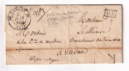 Lettre 1833 Port Payé Avec Correspondance Langon Gironde Maire Verdun Sur Garonne Facteur - 1801-1848: Précurseurs XIX