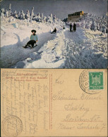 Ansichtskarte Oybin Hochwaldbaude Rodeln Im Winter 1925 - Oybin
