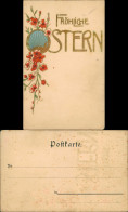 Glückwunsch Ostern / Eastern Goldschrift Mohnblumen Jugendstil 1908 Prägekarte - Autres & Non Classés