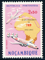 Mozambique - 1963 - Airplanes / TAP - Boeing 707 & Lockheed - Map Of Africa  - MNH - Mozambique