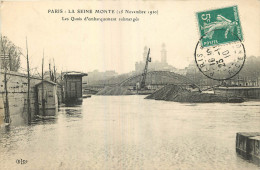 75 - PARIS - LA SEINE MONTE - LES QUAIS D'EMBARQUEMENT - Inondations De 1910