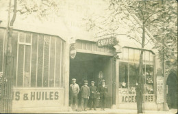 CPA CP Carte Photo Garage Automobile Huiles & Accessoires Pub Excelsior Voiture - Altri & Non Classificati