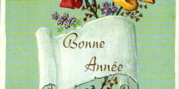 Petite Carte Mignonette       Bonne Année  Bouquet De Roses - Nouvel An