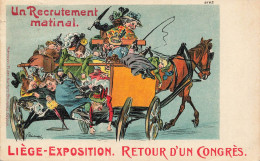 MIKIBP11-061- BELGIQUE LIEGE EXPOSITION 1905 UN RECRUTEMENT MATINAL RETOUR D UN CONGRES PAR ILLUSTRATEUR - Liège