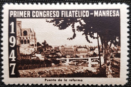 VIÑETAS 1947 Primer Congreso Filatélico, MANRESA Neuf Sans Trace De Charnière - Beneficiencia (Sellos De)