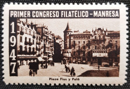 VIÑETAS 1947 Primer Congreso Filatélico, MANRESA Neuf Sans Trace De Charnière - Beneficenza