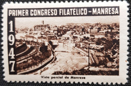 VIÑETAS 1947 Primer Congreso Filatélico, MANRESA Neuf Sans Trace De Charnière - Wohlfahrtsmarken