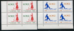 NORWAY 1975 Home Of Skiing Blocks Of 4 MNH / **.  Michel 695-96 - Nuovi