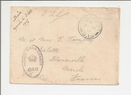 Lettre Envoyée D'Angleterre En 1917 Pour Flamanville (La Manche) - Censure Militaire - 1914-18
